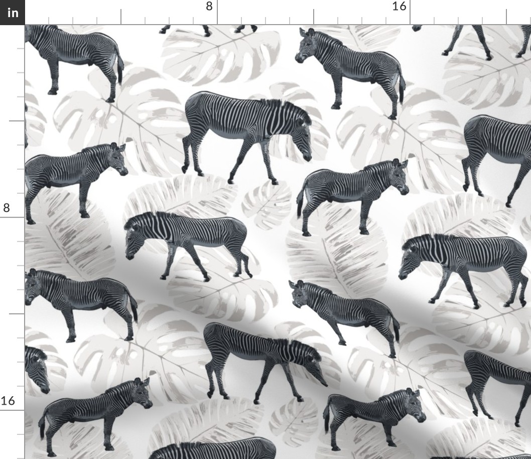 Zebra Ferns design print