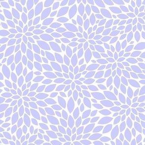 Dahlia Blossom Pattern - Periwinkle and White