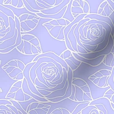 Rose Cutout Pattern - Periwinkle and White