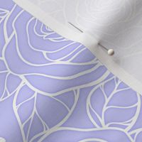 Rose Cutout Pattern - Periwinkle and White