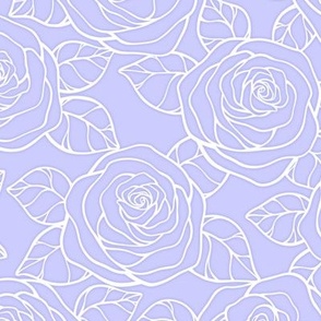 Rose Cutout Pattern - Periwinkle and White