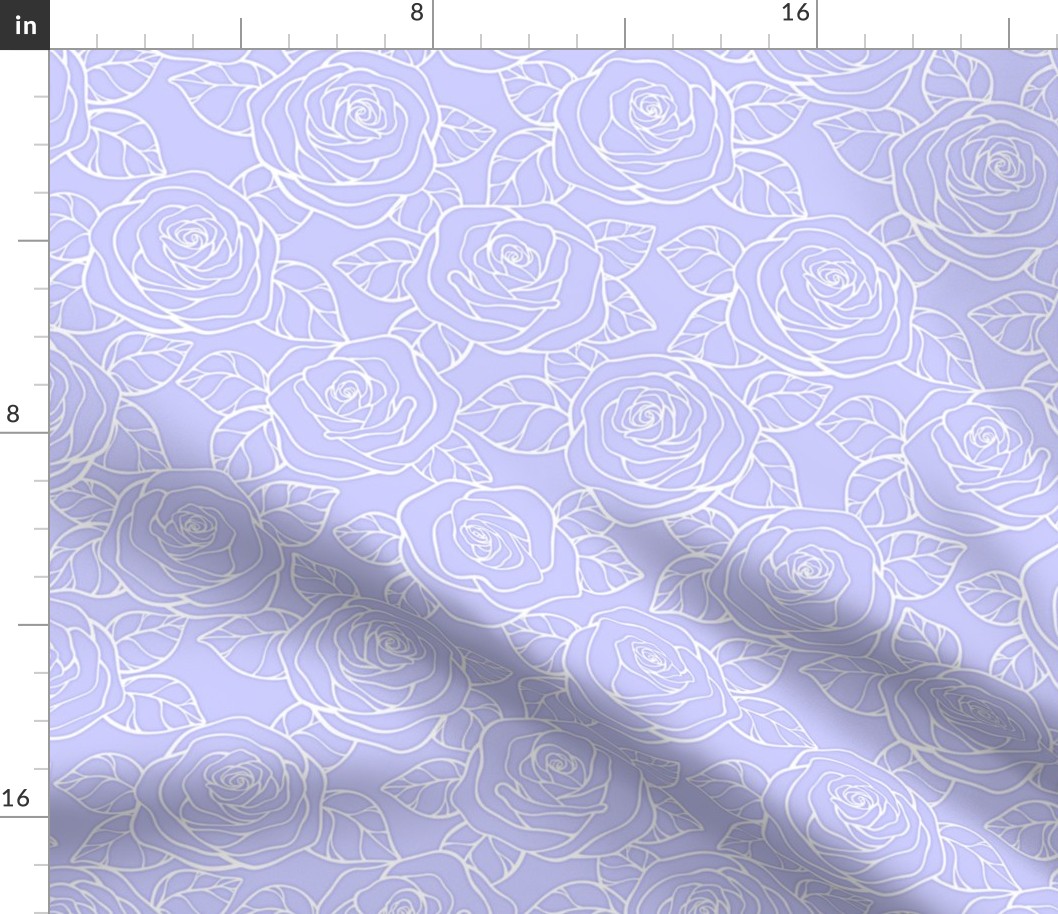 Rose Cutout Pattern - Periwinkle and White