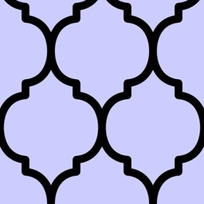 Extra Large Moroccan Tile Pattern - Periwinkle and Black