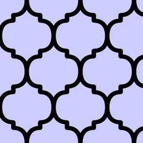 Large Moroccan Tile Pattern - Periwinkle and Black