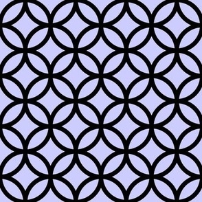 Interlocked Circle Pattern - Periwinkle and Black