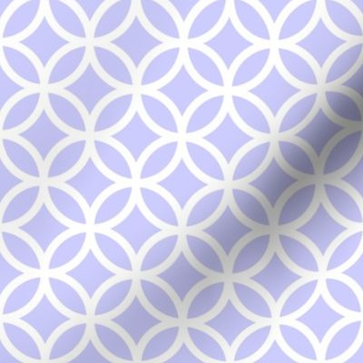 Interlocked Circle Pattern - Periwinkle and White