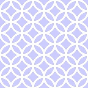 Interlocked Circle Pattern - Periwinkle and White