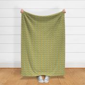 Oculus Mid Century Modern Geometric Olive Green Aqua Small Scale