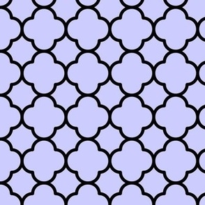 Quatrefoil Pattern - Periwinkle and Black