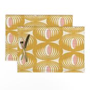 Oculus Mid Century Modern Geometric Yellow Pink Large Scale