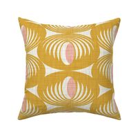 Oculus Mid Century Modern Geometric Yellow Pink Large Scale