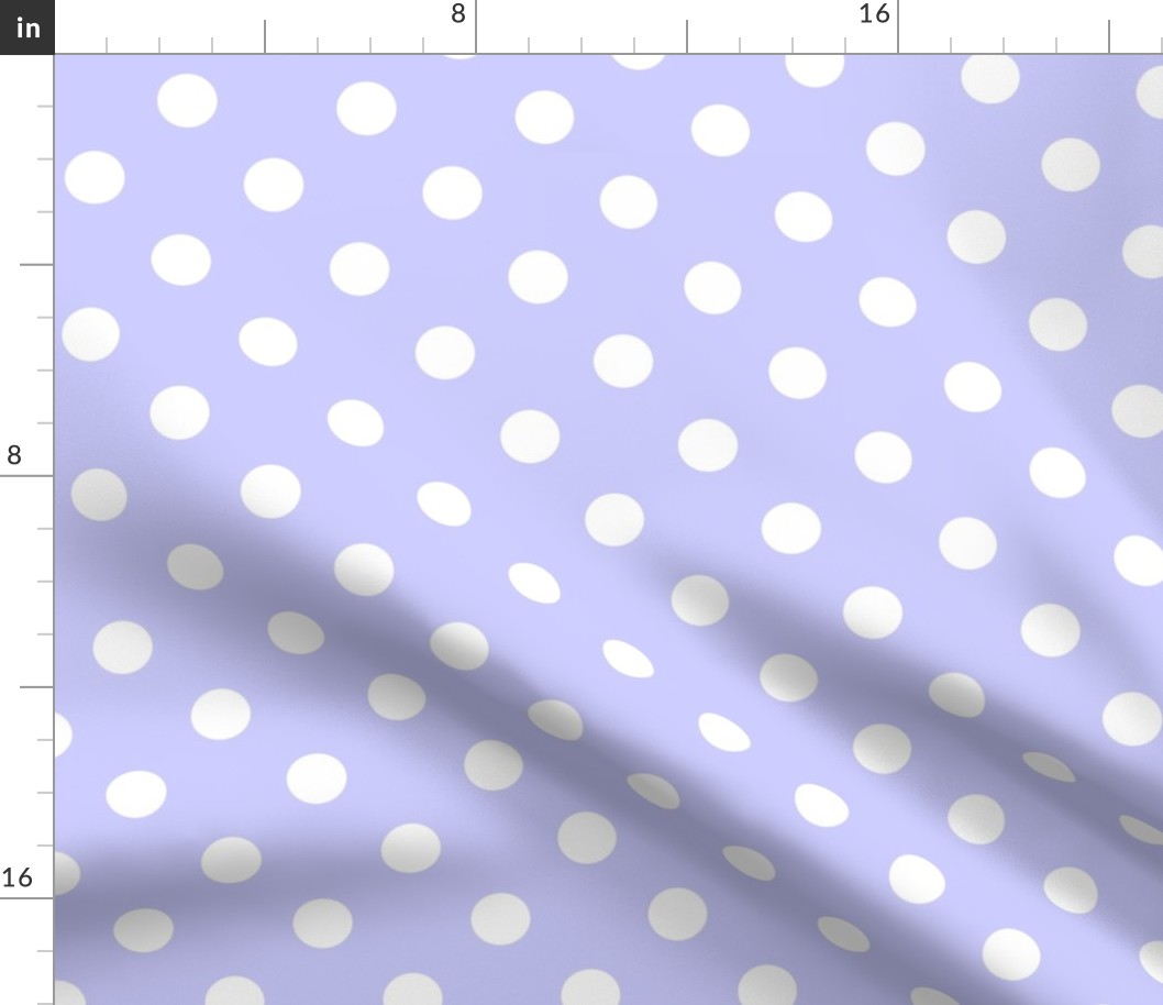 Big Polka Dot Pattern - Periwinkle and White