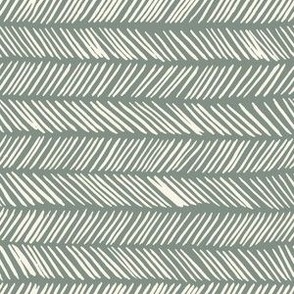 Small // Wonky Herringbone Chevron: Hand-Painted Geometric Boho Lines - Grey 