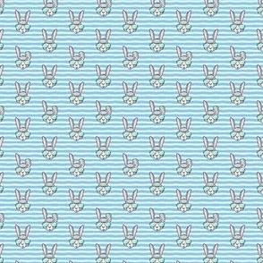(micro scale) easter bunny with sunnies - blue stripes - bunnies C21
