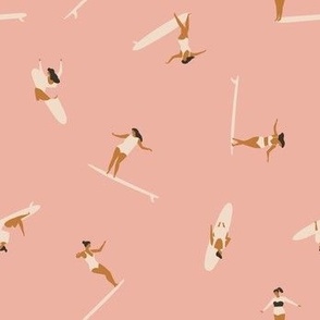 surf girls in peach pink rotation