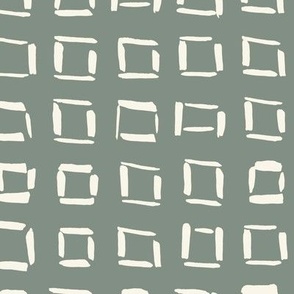 Medium // Wonky Squares: Hand-Painted Geometric Boho Square - Gray 