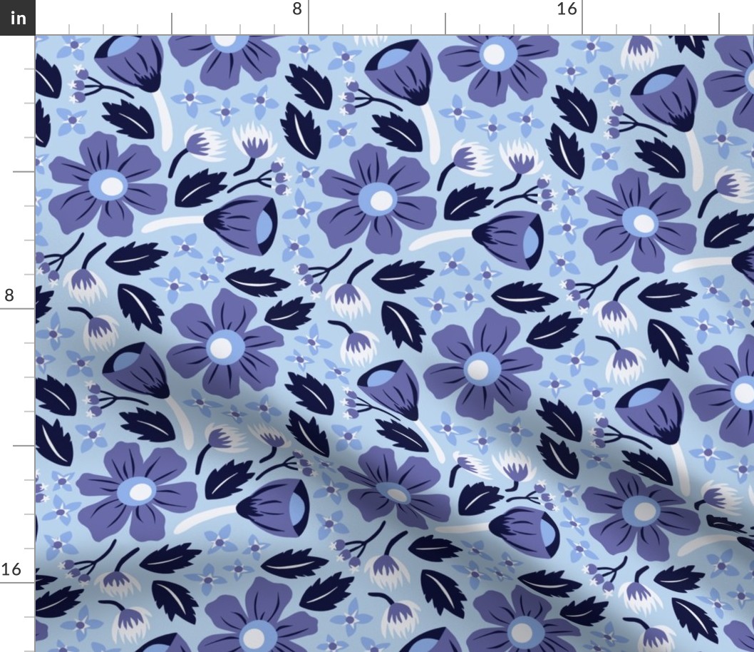 Papercut Floral (Periwinkle)