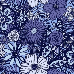 Floral Frenzy (Periwinkle)