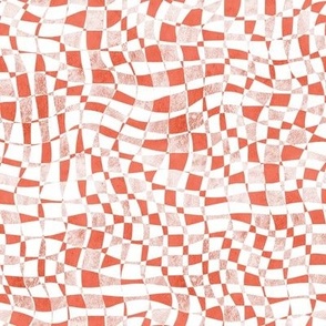 Trippy Checkerboard - peppermint red and white