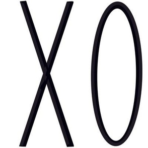 483 $ - Jumbo scale XO hugs and kisses black and white;  for monochrome wallpaper and duvet covers,  kids apparel and soft furnishings, modern nursery design