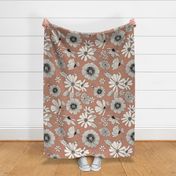 Jumbo Retro Flowers Sienna