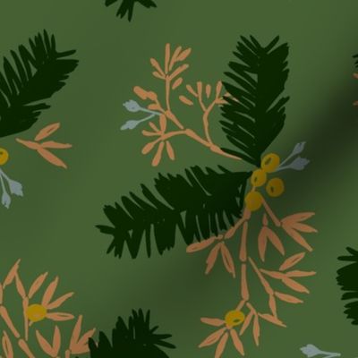 Pine Sprigs - forest green