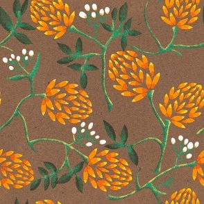 medium Vintage floral wallpaper on cardboard   by art for joy lesja saramakova gajdosikova design