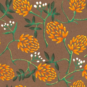 Large Vintage floral wallpaper on cardboard   by art for joy  lesja saramakova gajdosikova design