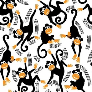 medium scale happy rainforest block print monkeys by art for joy  lesja saramakova gajdosikova design