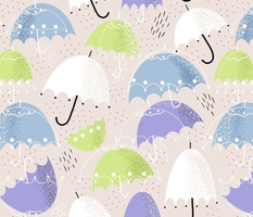 Large scale under colourful umbrella  petal signature cotton coordinates large