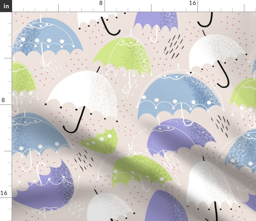 Large scale under colourful umbrella  petal signature cotton coordinates large by art for joy  lesja saramakova gajdosikova design