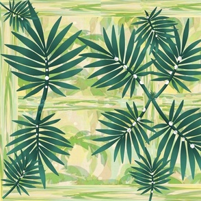 The Japanese Trompe Loeil Palm Print -  © 2022 Vanessa Peutherer - On Watercolour - 