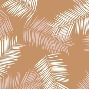 Hawaii garden palm leaves boho jungle minimalist leaf design neutral nursery gray white gray on spice sienna