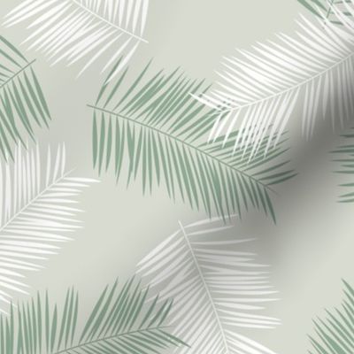 Hawaii garden palm leaves boho jungle minimalist leaf design neutral nursery sage white green mist