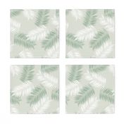 Hawaii garden palm leaves boho jungle minimalist leaf design neutral nursery sage white green mist