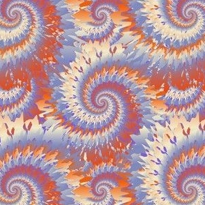 Tie-dye seamless pattern in orange and blue colors