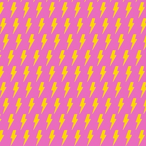 Yellow lightening bolts against pink background - Medium scale