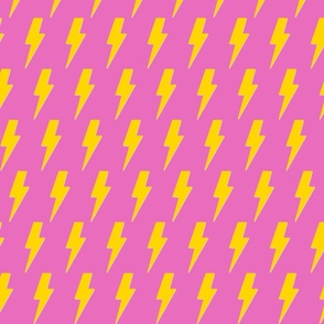 Yellow lightening bolts against pink background - Large scale