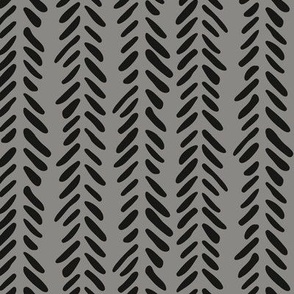 Organic Chevron | Small Scale | Light grey, true black | hand painted stripes