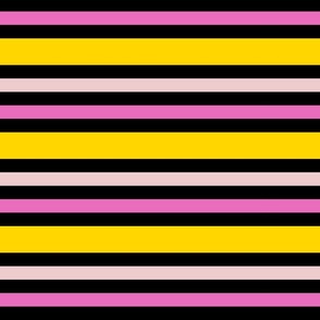 Horizontal stripes in yellow and pink - Large scale