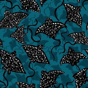 Spotted Eagle Ray Pattern - Dark Teal