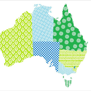 Australia Teatowel Blue Green