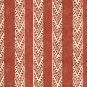 Canyon Stripe - large - rust and cream