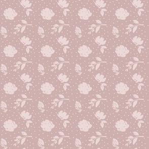 Small Scale | Floral Silhouette Pattern | Dusty Pink MK001