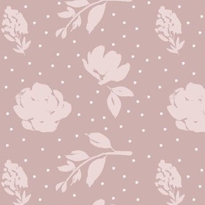 Medium Scale | Floral Silhouette Pattern | Dusty Pink MK001