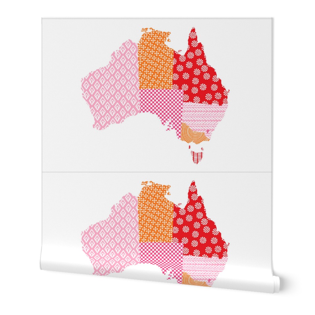 Australia Teatowel Pink Red Orange