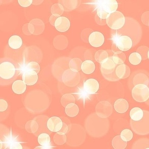 Large Sparkly Bokeh Pattern - Peach Color
