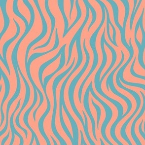 Zebra Stripe Pattern - Peach and Aqua