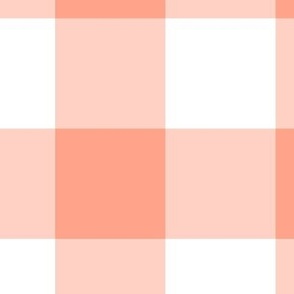 Extra Jumbo Gingham Pattern - Peach and White