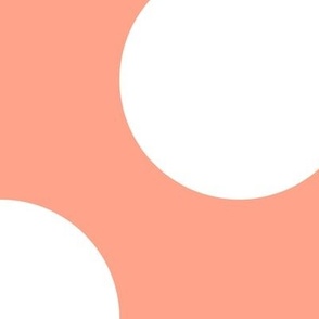 Jumbo Polka Dot Pattern - Peach and White